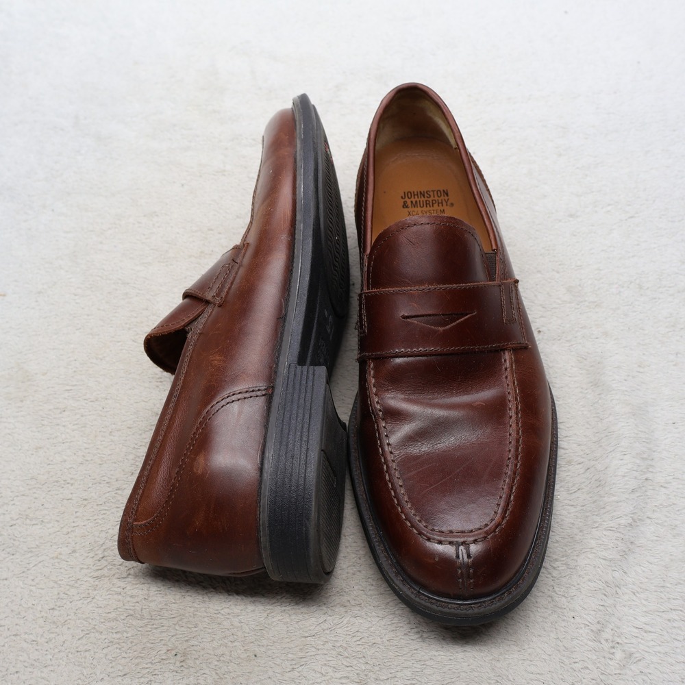 Johnston & Murphy Mens 8.5M Loafer Shoes Brown Leather XC4 Waterproof Moccasin